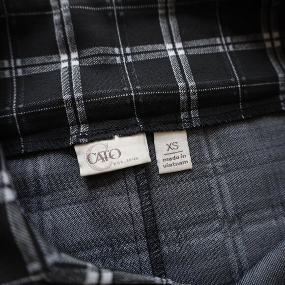 BANANA REPUBLIC Size 0 XS Black Yellow Skirt Blouse Set Career Pencil Office - Picture 10 of 11